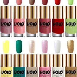 VOLO Set Of 12 Extra Shine Vibrant Shades Combo Nail Polish- 9.9ml Each- No-230 image 1