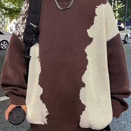 StyleCast x Revolte Men Cable Knit Printed Pullover image 5