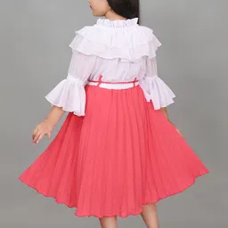 UC ENTERPRISES Colourblocked Bell Sleeve Fit & Flare Midi Dress image 4