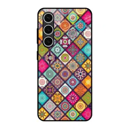 QRIOH Floral Printed Sleek & Lightweight Silicone Samsung Galaxy S24 FE 5G Glass Back Case-picture-24