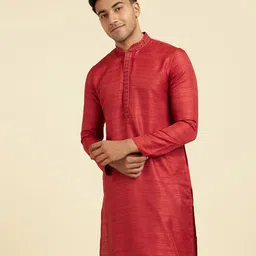Diwas by Manyavar Embroidered Mandarin Collar Straight Kurta image 2