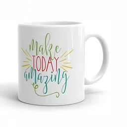 Mr UVD White & Green Typography Printed Ceramic Glossy Mug 350 ml image 2