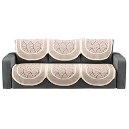 Kuber Industries Maroon Cotton Sofa Cover image 5