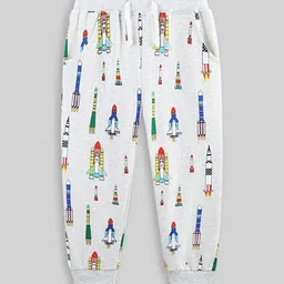 INCLUD Boys Floral Printed Original Easy Wash Mid-Rise Regular Fit Trousers image 2