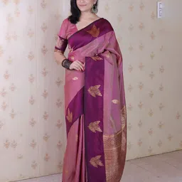 ELITE WEAVES Floral Woven Design Zari Banarasi Saree-picture-15