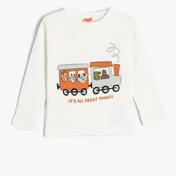 Koton Boys Printed Applique T-shirt-image-58