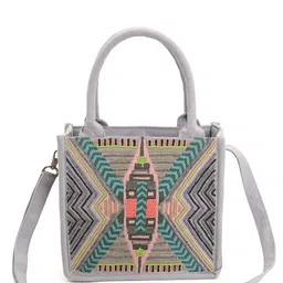 BohoGirl Women Embellished Structured Cotton Tote Bag image 1