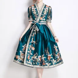 JC Collection Floral Print Midi Wrap Dress-picture-27