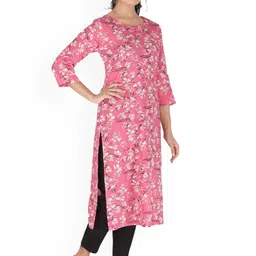 Neelokurti Floral Printed Mirror Work Kurta image 2