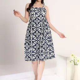 Malta Print Fit & Flare Dress image 3
