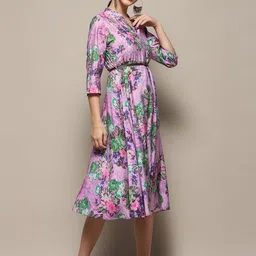 Biba Floral Print Fit & Flare Midi Dress image 3