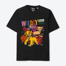 Wear Your Mind Boys Lion King Printed Pure Cotton Applique T-shirt-image-58