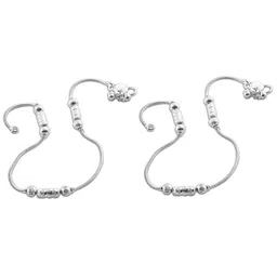 Lila Set of 2 Silver-Plated Beaded Anklets image 5