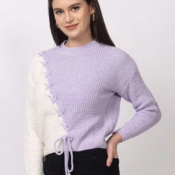 Lory Women Colourblocked Woollen Pullover-picture-27