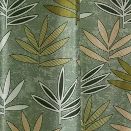 GEET CREATIONS Softy-Lotus Green & White 2 Pieces Printed Room Darkening Window Curtains image 2