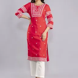 MF Hayat Women Embroidered Floral Kurta-picture-20