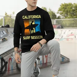 Moda Rapido Graphic Printed Fleece Pullover Sweatshirt image 4