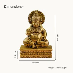 Ritualistic Gold-Toned Religious Idol Car Showpiece - 2.51" image 2