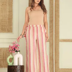 Aaheli Women Striped Flared Palazzos-picture-14