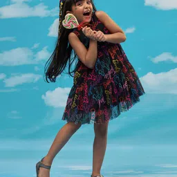 LIL DRAMA  Girls Printed Empire Dress-image-26
