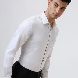 Raymond Men Solid Spread Collar Formal Shirt image 5