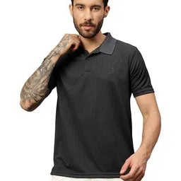 Trenz Self Design Polo Collar Regular Fit T-shirt-picture-14