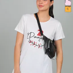 PAAVKI Women Pack of 3 Typography Printed Round Neck Cotton T-shirts-picture-30