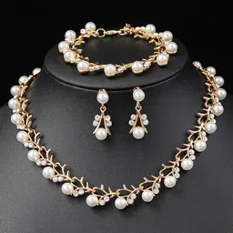 Peora Gold -Plated Cubic Zirconia Studded Jewellery Set With Bracelet image 5