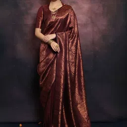 Moda Rapido Ethnic Motifs Zari Silk Blend Handloom Saree image 4