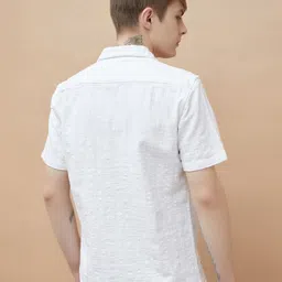 Forca Men Grid Tattersall Checks Opaque Striped Casual Shirt image 3