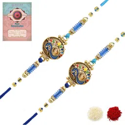 MEIRA JEWELLERY Set Of 2 Rakhi Greeting Card & Roli Chawal-picture-37