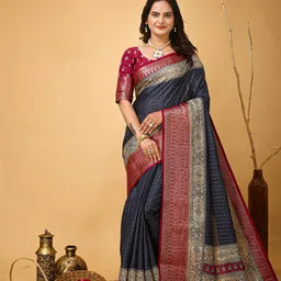 DIVASTRI Checked Zari Kanjeevaram Saree-picture-24