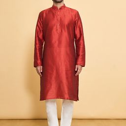 Arihant Rai Sinha Mandarin Collar Long Sleeves Dupion Silk Kurta With Churidar-picture-30