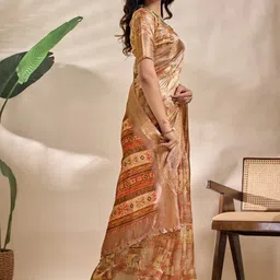 AdoreeStitch Ethnic Motifs Silk Blend Mysore Silk Saree image 4