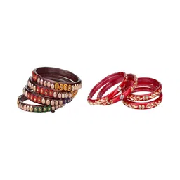 1ST TIME Set Of 8 Stone Studded Bangles-picture-17