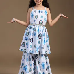 FASHION DREAM Girls Floral Printed Regular Kurta with Sharara Kurta Sets-picture-35
