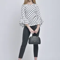 RC NEOEN Polka Dot Print Bell Sleeve Top image 3