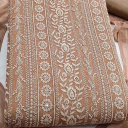 Peachmode Embroidered Silk Georgette Unstitched Dress Material image 2