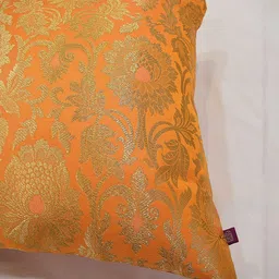 RoyalDeco Orange & Rust 4 Pieces Embroidered Square Cushion Covers image 4