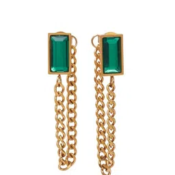 SALTY Stainless Steel Envy Gemstone Studded Drop Earrings image 4