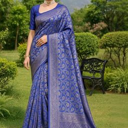 Moda Rapido Women Blue Sarees-picture-13