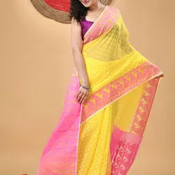 DESH BIDESH Woven Design Handloom Jamdani Saree image 4