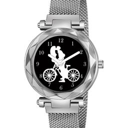 CSAMON Women Printed Dial & Bracelet Style Straps Analogue Watch GR 379SLV Cycle M-picture-30