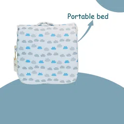 Fareto Infants Blue & White Printed Cotton Baby Bed Set image 4
