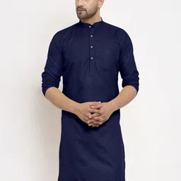 KRUDHA Men Thread Work Kurta image 4