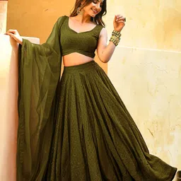 Zeel Clothing Embroidered Sequinned Semi-Stitched Lehenga & Unstitched Blouse With Dupatta image 4