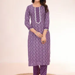 Women Basket Women Floral Printed Regular Kurta with Trousers-picture-22