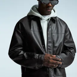 Bershka Men Checked Biker Jacket-picture-41