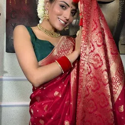 VASTRAHUT Ethnic Motifs Woven Design Zari Banarasi Saree image 5