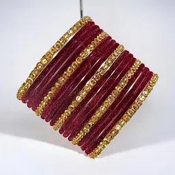 AMITFASHION Set Of 34 Stone Studded & Beaded Bangle image 2